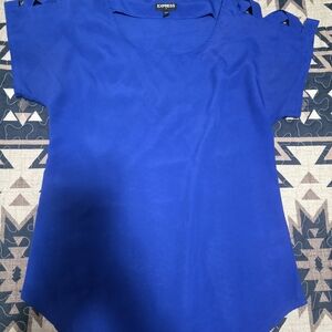 Express Women's Royal Blue Short Sleeve Tee